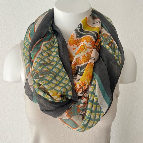 Vintage Floral Geometric Multifunctional Infinity Scarf - Picture 1 of 8